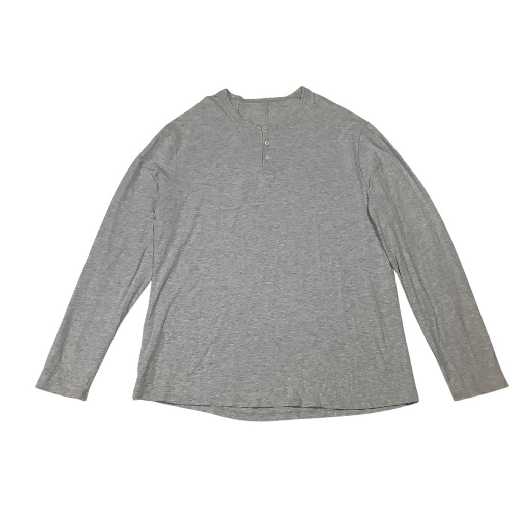 Lululemon 5 Year Grey Long Sleeve Henley Shirt Sz XL